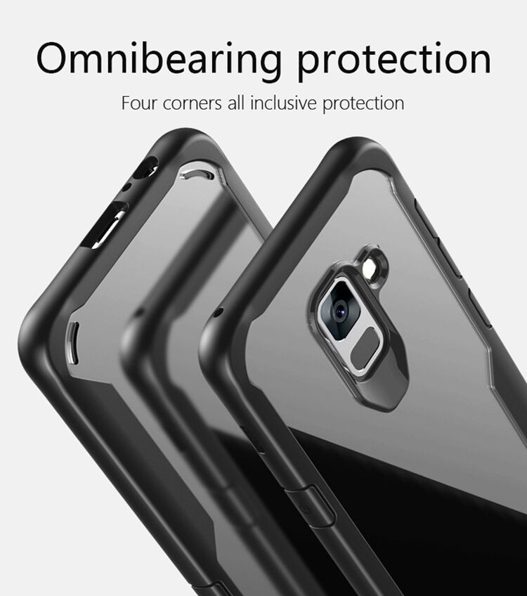 Odporne na wstrząsy etui plastikowe do Samsung Galaxy A8 Plus (2018) - szare