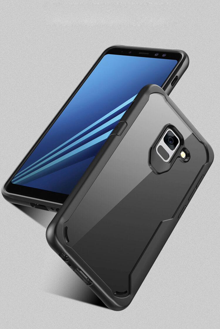 Odporne na wstrząsy etui plastikowe do Samsung Galaxy A8 Plus (2018) - czarne