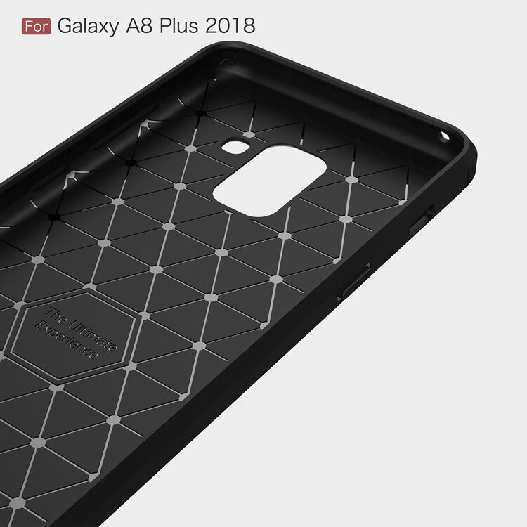 Etui plastikowe z teksturą szlifowaną do Samsung Galaxy A8 Plus (2018) - czerwone