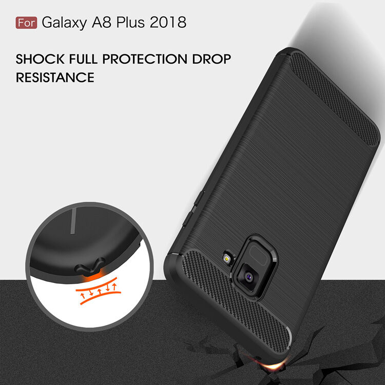 Etui plastikowe z teksturą szlifowaną do Samsung Galaxy A8 Plus (2018) - szare