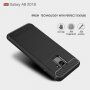 Etui plastikowe z teksturą szlifowaną do Samsung Galaxy A8 (2018) - czerwone
