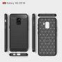 Etui plastikowe z teksturą szlifowaną do Samsung Galaxy A8 (2018) - czerwone
