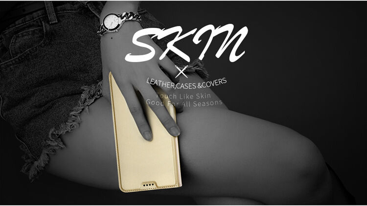 Dux Ducis Skin Pro pokrowiec flip do Samsung Galaxy A8 Plus (2018) - ciemnoniebieski