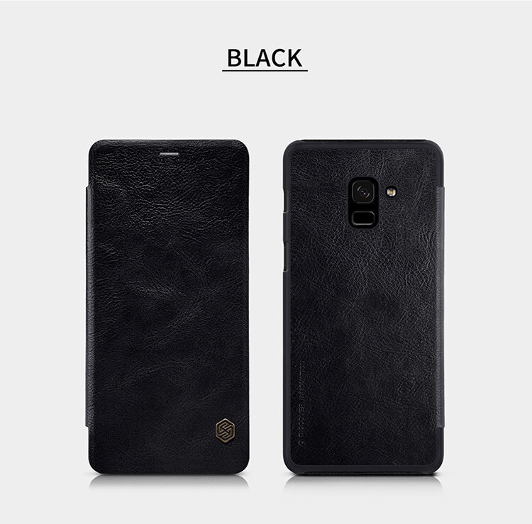 Nillkin Qin pokrowiec skórzany flip do Samsung Galaxy A8 (2018) - brązowy