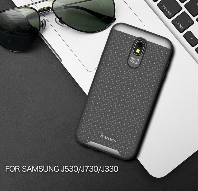 Ipaky etui plastikowe z ramką do Samsung Galaxy J5 (2017) - czarno-szare