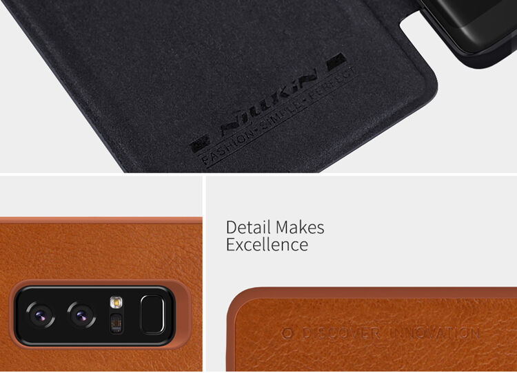 Nillkin Qin pokrowiec skórzany flip do Samsung Galaxy Note 8 - czerwony