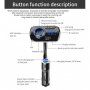 Bluetooth FM transmitter do samochodu z dwoma portami ładującymi USB i kolorowym podświetleniem - czarny