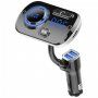 Bluetooth FM transmitter do samochodu z dwoma portami ładującymi USB i kolorowym podświetleniem - czarny
