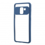 Etui plastikowe przezroczyste z ramką do Samsung Galaxy A8 (2018) - niebieskie