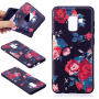 Etui plastikowe róże do Samsung Galaxy A8 (2018) - czarne