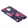 Etui plastikowe róże do Samsung Galaxy A8 (2018) - czarne