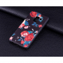Etui plastikowe róże do Samsung Galaxy A8 (2018) - czarne