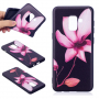 Etui plastikowe kwiat do Samsung Galaxy A8 (2018) - czarne