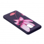 Etui plastikowe kwiat do Samsung Galaxy A8 (2018) - czarne