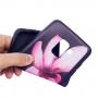 Etui plastikowe kwiat do Samsung Galaxy A8 (2018) - czarne