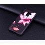 Etui plastikowe kwiat do Samsung Galaxy A8 (2018) - czarne