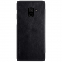 Nillkin Qin pokrowiec skórzany flip do Samsung Galaxy A8 (2018) - czarny