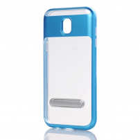 Etui plastikowe przezroczyste ze stojakiem do Samsung Galaxy J5 (2017) - niebieskie