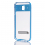 Etui plastikowe przezroczyste ze stojakiem do Samsung Galaxy J5 (2017) - niebieskie