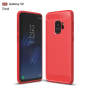 Etui plastikowe z teksturą szlifowaną do Samsung Galaxy S9 - czerwone