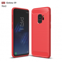 Etui plastikowe z teksturą szlifowaną do Samsung Galaxy S9 - czerwone