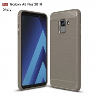 Etui plastikowe z teksturą szlifowaną do Samsung Galaxy A8 Plus (2018) - szare