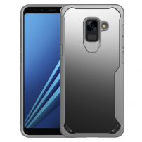 Odporne na wstrząsy etui plastikowe do Samsung Galaxy A8 Plus (2018) - szare