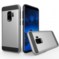 Etui plastikowe szlifowane do Samsung Galaxy S9 - srebrne