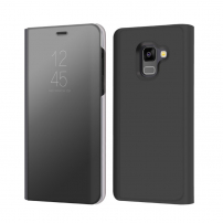 Etui lustrzane metalizowane do Samsung Galaxy A8 Plus (2018) - czarne