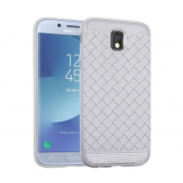 Etui plastikowe z teksturą przeplataną do Samsung Galaxy J3 (2017) - szare