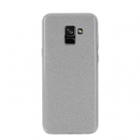 Nxe etui plastikowe lśniące do Samsung Galaxy A8 (2018) - szare