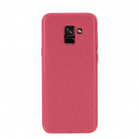 Nxe etui plastikowe lśniące do Samsung Galaxy A8 (2018) - czerwone