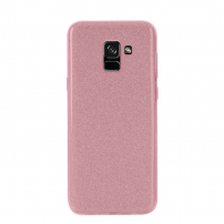 Nxe etui plastikowe lśniące do Samsung Galaxy A8 (2018) - różowo-złote