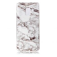 Etui plastikowe marmur do Samsung Galaxy A8 (2018) - białe