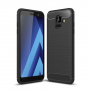 Etui plastikowe z teksturą szlifowaną do Samsung Galaxy A6 (2018) - czarne