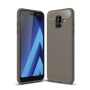 Etui plastikowe z teksturą szlifowaną do Samsung Galaxy A6 (2018) - szare