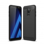 Etui plastikowe z teksturą szlifowaną do Samsung Galaxy A6 Plus (2018) - czarne