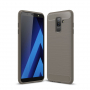 Etui plastikowe z teksturą szlifowaną do Samsung Galaxy A6 Plus (2018) - szare