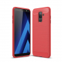 Etui plastikowe z teksturą szlifowaną do Samsung Galaxy A6 Plus (2018) - czerwone