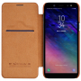 Nillkin Qin pokrowiec skórzany flip do Samsung Galaxy A6 (2018) - brązowy