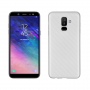 Etui plastikowe z teksturą karbonu Samsung Galaxy A6 Plus (2018) - srebrne