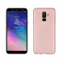 Etui plastikowe z teksturą karbonu Samsung Galaxy A6 Plus (2018) - różowo-złote