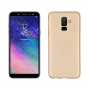 Etui plastikowe z teksturą karbonu Samsung Galaxy A6 Plus (2018) - złote