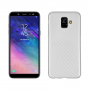 Etui plastikowe z teksturą karbonu Samsung Galaxy A6 (2018) - srebrne