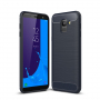 Etui plastikowe z teksturą szlifowaną do Samsung Galaxy J6 (2018) - ciemnoniebieskie