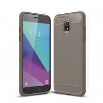 Etui plastikowe z teksturą szlifowaną do Samsung Galaxy J3 (2018) - szare