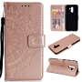Pokrowiec flip z odciskiem mandali do Samsung Galaxy A6 Plus (2018) - różowo-złoty