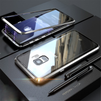 Etui z ramką magnetyczną i szkłem hartowanym do Samsung Galaxy S9 - srebrne