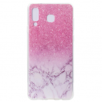 Etui plastikowe marmur do Samsung Galaxy A9 (2018) - różowo-białe