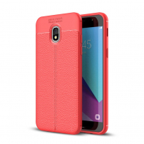 Litchi etui skórzane do Samsung Galaxy J3 (2018) - czerwone